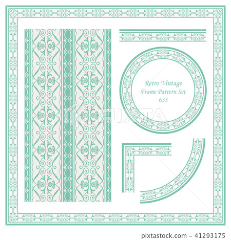 Vintage border seamless pattern background set 41293175