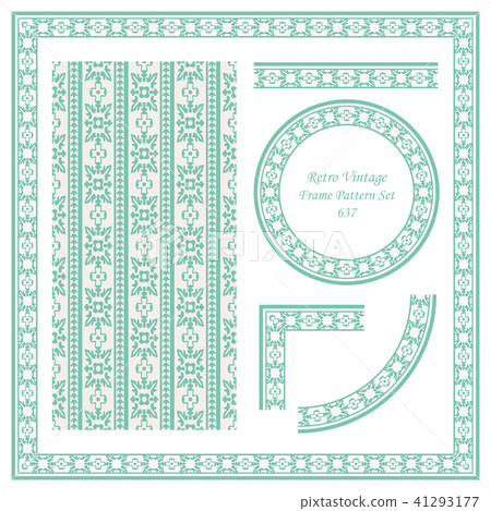 Vintage border seamless pattern background set Vintage border seamless pattern background set 41293177