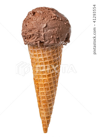 wafer cup with chocolate scoop of ice cream wafer cup with chocolate scoop of ice cream 41293554