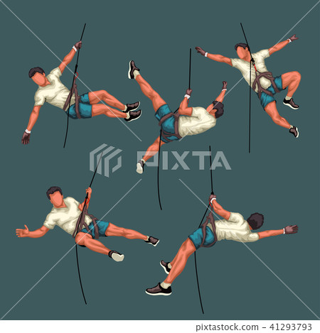 detailed rock climber set detailed rock climber set 41293793