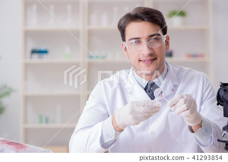 Expert criminologist working in the lab for evidence 41293854