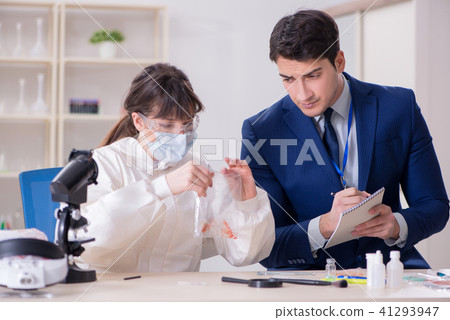 Expert criminologist working in the lab for evidence 41293947