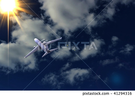 Airplane flying. 3D render Airplane flying. 3D render 41294316