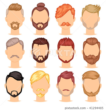 Beards vector portraite of bearded man with male haircut in barbershop and barbed mustache on Beards vector portraite of bearded man with male haircut in barbershop and barbed mustache on 41294485