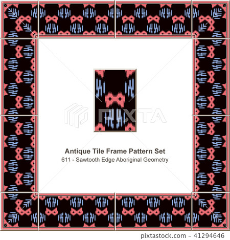 Antique ceramic retro tile frame pattern set Antique ceramic retro tile frame pattern set 41294646