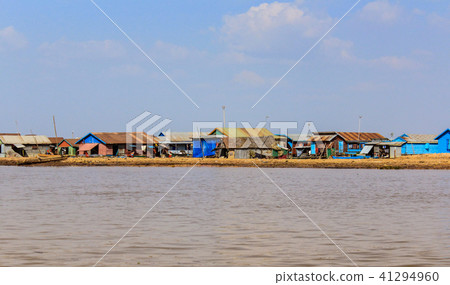 Houses in Village at Tonle Sap lake in Siem Reap,  41294960