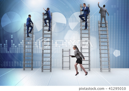 Concept of inequal career opportunities between man woman Concept of inequal career opportunities between man woman 41295010