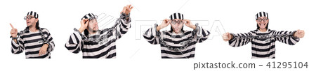 Prison inmate isolated on the white background Prison inmate isolated on the white background 41295104