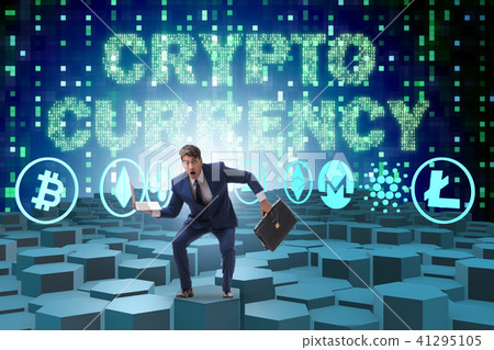 Concept of various cryptocurrencies and businessman Concept of various cryptocurrencies and businessman 41295105