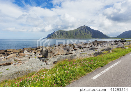 Car trip on Lofoten islands, Norway. Car trip on Lofoten islands, Norway. 41295224