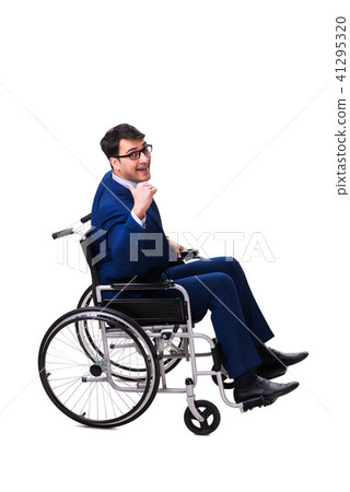 Businessman with wheelchair isolated on white background 41295320