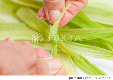 Colombian Sweet Corn Wrap Preparation 41295643