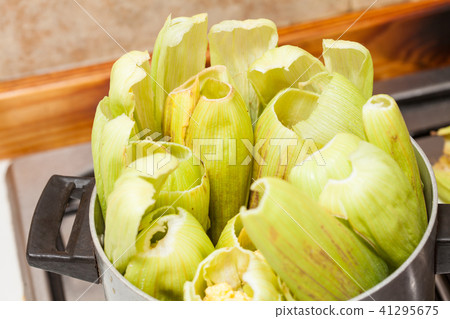 Colombian Sweet Corn Wrap Preparation 41295675