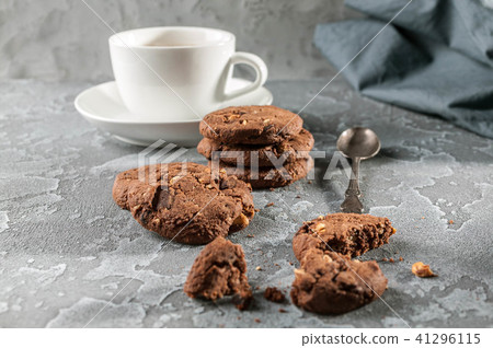Chocolate biscuits and a cup of coffee 41296115