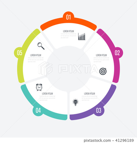 Infographics template 5 options with circle Infographics template 5 options with circle 41296189