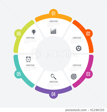 Infographics template 6 options with circle Infographics template 6 options with circle 41296193