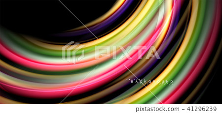 Multicolored wave lines on black background design Multicolored wave lines on black background design 41296239
