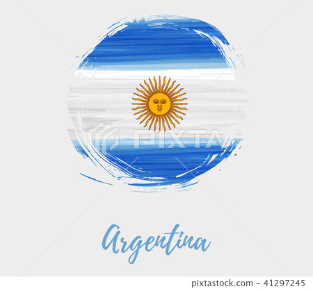 Argentina flag in grunge round shape 41297245