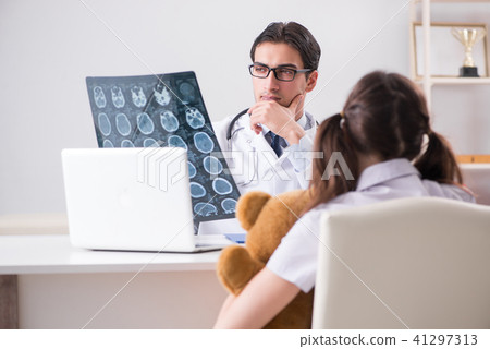 Little girl visiting doctor for regular check-up 41297313