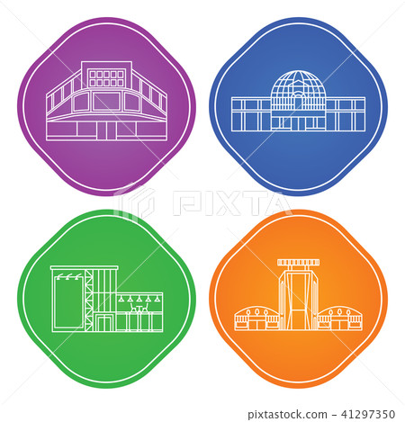 shopping center linear icons 41297350