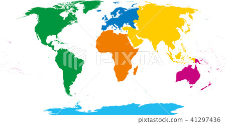 Six continents, world map 41297436
