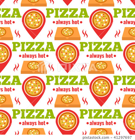 Delivery pizza seamless pattern background pizzeria restaurant service fast food vector illustration 41297697
