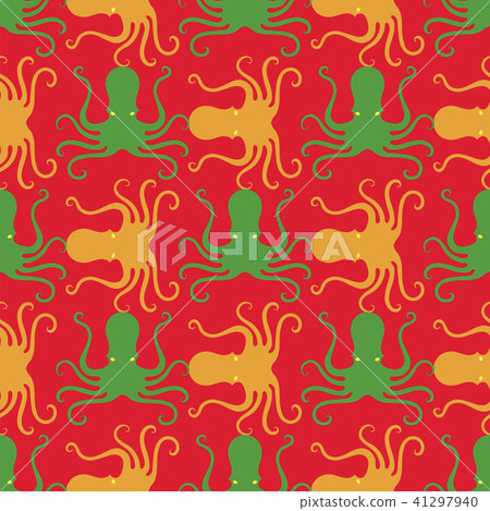 Colorful Octopus Icon Seamless Pattern. 41297940