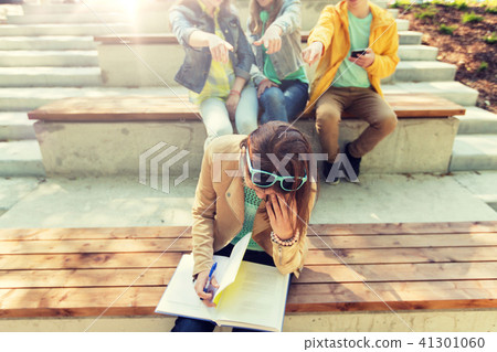 student girl suffering of classmates mockery student girl suffering of classmates mockery 41301060