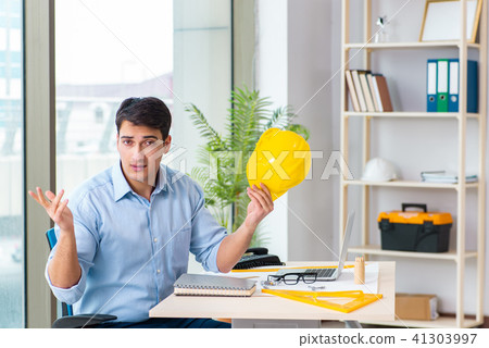 Construction engineer working on new project Construction engineer working on new project 41303997