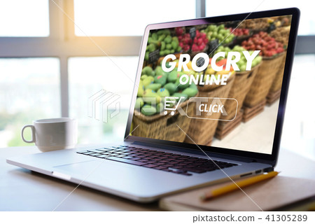 online shopping concept supermarket online  41305289