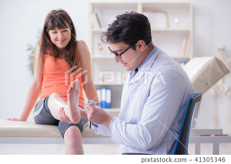Doctor neurologist examining female patient 41305346