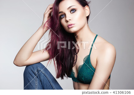 Young woman with color hair Young woman with color hair 41306106