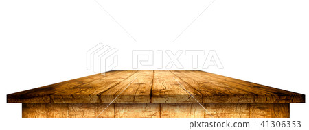 Empty wooden table perspective with clipping mask 41306353