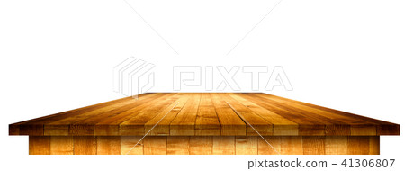 Empty wooden table perspective with clipping mask 41306807