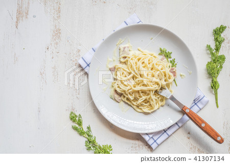 Spaghetti pasta with bolognese sauce and parmesan Spaghetti pasta with bolognese sauce and parmesan 41307134