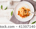 Spaghetti pasta with bolognese sauce and parmesan  41307140