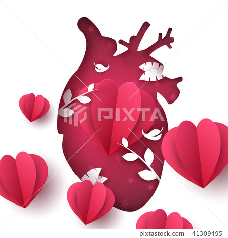 Love landscape. Medical heart illustration. Love landscape. Medical heart illustration. 41309495