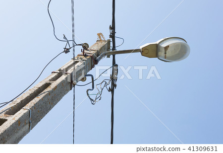Electric streetlight in the streets of Romania 41309631