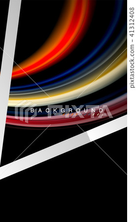 Liquid fluid colors holographic design with metallic style line shape 41312408