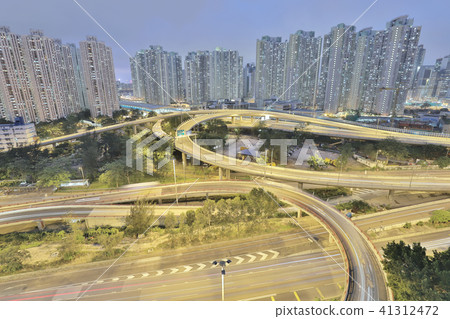 a night view Prince Edward Road traffic at hk 41312472