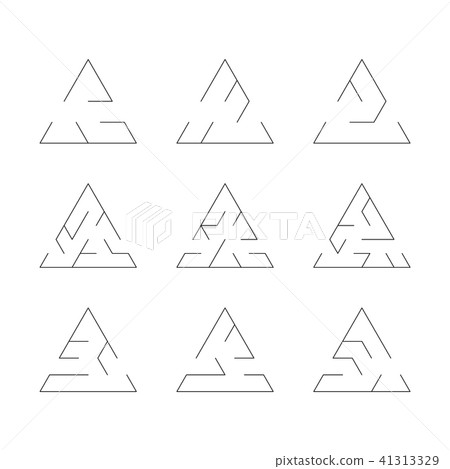 Triangular thinline maze icons Triangular thinline maze icons 41313329