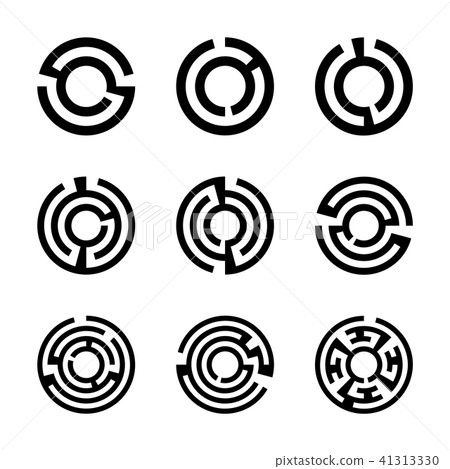 Set of round maze icons 41313330