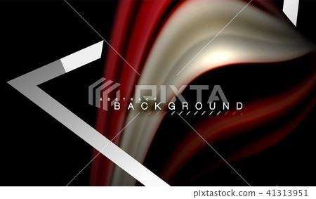 Rainbow fluid colors wave and metallic geometric shape Rainbow fluid colors wave and metallic geometric shape 41313951