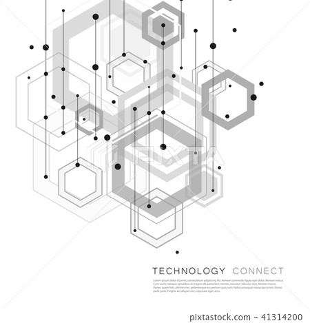 Technology hexagon style illustration and geometric background 41314200