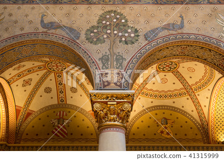 Budapest, Hungary - March 27, 2018: Interior of renovated Roman Hall in Museum of Fine Arts 41315999