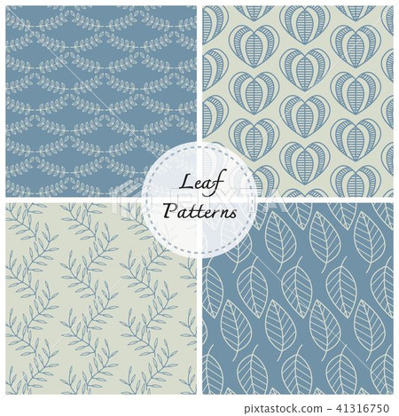 leaf vector pattern, background set - Stock Illustration [41316750] - PIXTA