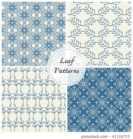leaf vector pattern, background set - Stock Illustration [41316755] - PIXTA