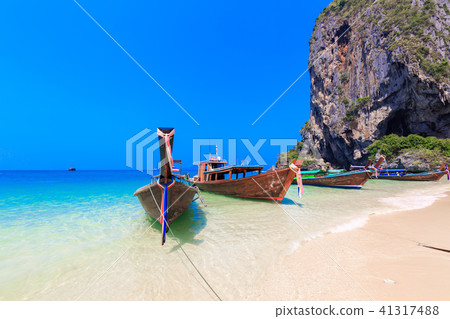 Railey beach, Long Tail Boats. Railey beach, Long Tail Boats. 41317488