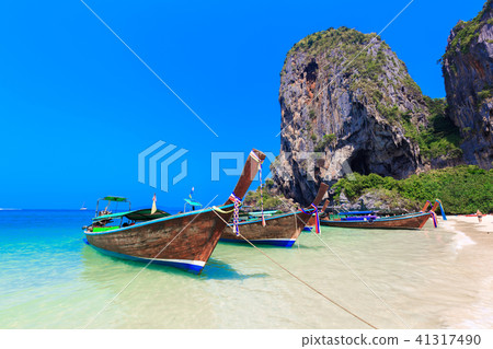 Railey beach, Long Tail Boats. Railey beach, Long Tail Boats. 41317490