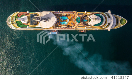 Aerial view cruise ship at sea, Passenger cruise 41318347